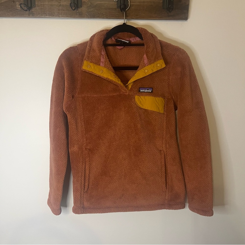 Patagonia Synchilla Snap-T Fleece Pullover Small‎ Brown Yellow Outdoor Jacket